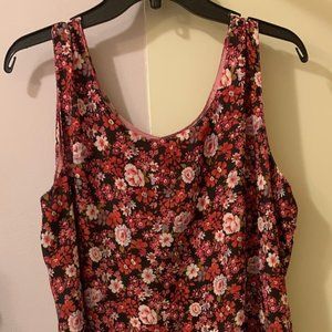 All-Season Reversible Floral Maxi Dress, Shades of Pink, Size L
